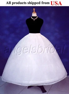 Premium Quality 4-Hoop Super Full Petticoat Crinoline Costume Prom Skirt Slip - Picture 1 of 1
