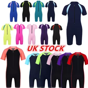 UK Kids Girls Boys One-Piece Rash Guard Sun Protection Swimsuit Swimwear Party - Picture 1 of 101