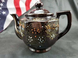 Tetera pequeña de cerámica japonesa de colección década de 1950 pintada a mano - Imagen 1 de 7