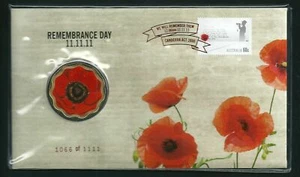 2011 Remembrance Day Foil PNC #1066 of 1111 $5 Red Poppy Coin Dated 11/11/11 UNC - Picture 1 of 2