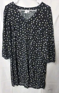 Old Navy Tunic dress Floral Relax Fit 3/4 Sleeves V Neck Boho Cottage-core NEW - Picture 1 of 5