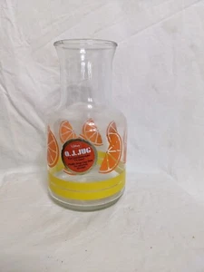 Vintage Libbey Glass Juice Carafe Pitcher Orange Slices 9” MCM Retro - Picture 1 of 4