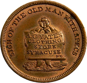 Gettone Syracuse NY non datato (anni 1850) A.C. Yates (04125) - Foto 1 di 2