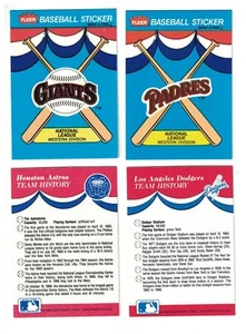 1989 Fleer Logo Baseball Team Geschichte Aufkleber Set (26 Teams)  - Bild 1 von 1