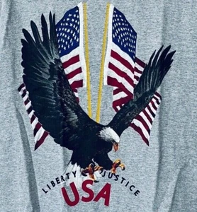 Camiseta USA Eagle Liberty Justice - Nueva con Etiquetas - Para Hombre Gris MEDIANO Gráfico Patriótico - Imagen 1 de 3