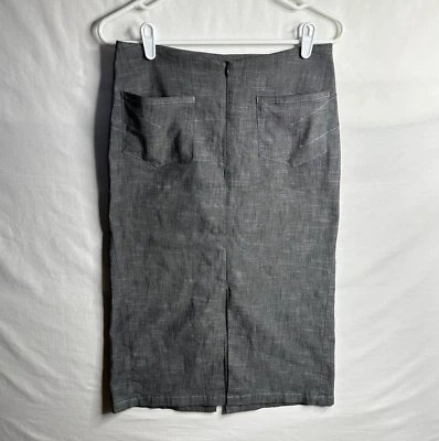 Falda Copine Mujer 40 Gris Durness Hasta la Rodilla Lápiz Abertura Tejido Algodón Foto 1 de 4