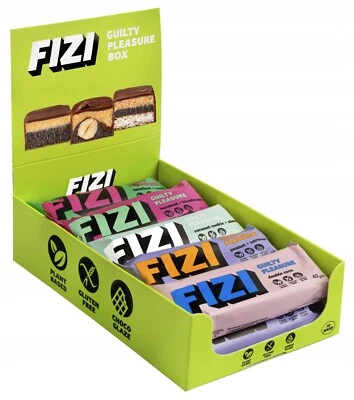 10x Fizi Barra de bocadillos de proteína vegana sin gluten 5 surtidos de varios sabores 40 g Foto 1 de 4
