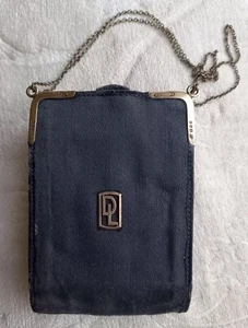 ART DECO ANTIKE JC VICKERY 1922 LONDON SILBER TIFFANY MÜNZBÖRSE Seidenetui - Bild 1 von 12