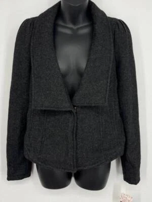 Chaqueta Blazer Free People Mujer Gris Lana Espiga Trabajo Talla 4 NUEVA NUEVA CON ETIQUETAS Foto 1 de 4