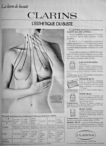 PUBLICITÉ DE PRESSE 1978 CLARINS L'ESTHÉTIQUE DU BUSTE - FEMME NUE - SEINS - Picture 1 of 1