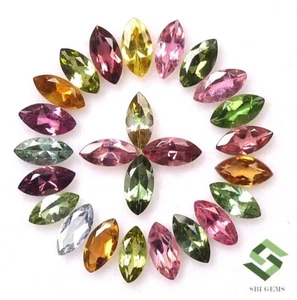 Natural Multi Tourmaline Marquise Cut 5x2.50 mm Lot 25 Pcs 3.57 CTS Loose Gems - Picture 1 of 6