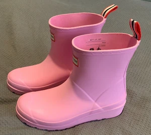 Hunter Pink short Gumboots New - Picture 1 of 9