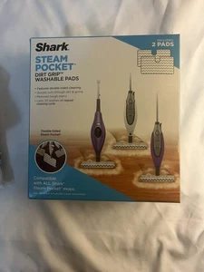 Shark Steam Pocket Dirt Grip Washable Pads Box of Two Brand New - Picture 1 of 3