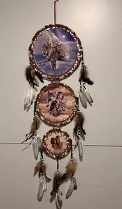 Indian Warrior, Native American Style Dreamcatcher With Real Feathers, Southwest - Picture 1 of 6