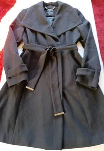 PORTMANS BLACK COLLARED WINTER COAT WITH BELT & POCKETS SIZE 10-12. EXC CON - Picture 1 of 10