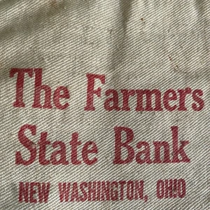 The Farmers State Bank Ohio New Washington Vintage Cash Bag - Picture 1 of 5