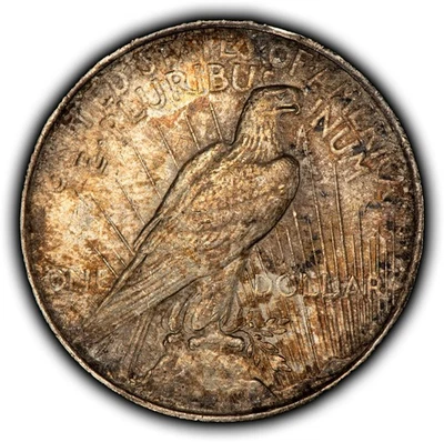 1922 $1 Silver Peace Dollar - Colorful Toning - SKU-D7331 - Image 1 of 4