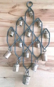 Primitive Wrought Iron Handmade Wind Chime Metal Or Copper Bells 19th Century - Picture 1 of 11