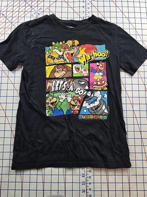 Old Navy XL (14-16) Black Shirt Super Mario Donkey Kong Bowser Shirt Used Good - Image 1 of 4