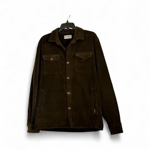 Barbour Dark Olive Green Button Down Cord Overshirt Top - Medium - Picture 1 of 8