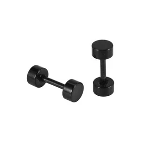 1 Par de Pendientes Barbell Titanio Acero Acero 4mm Negro B1C66443 para Hombre - Imagen 1 de 7