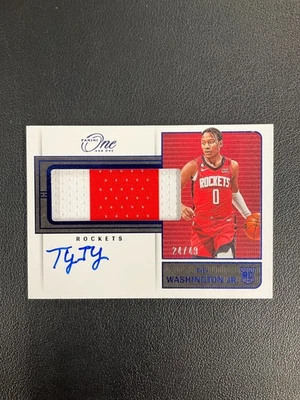 2022-23 Panini One & One TyTy Washington Jr. Rookie Patch Auto /49 No Reserve - Image 1 of 3