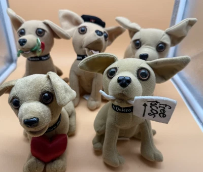 Set Of 5 Vintage Taco Bell Chihuahua Talking Dogs 6" Plush Toy Do Not Talk - Image 1 of 4