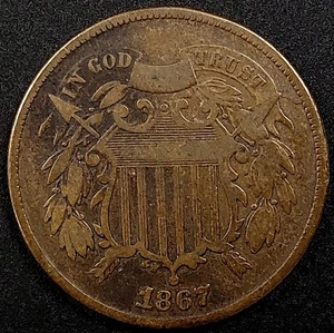1867 Two Cent Piece! - Picture 1 of 4