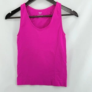 Pro-Fit nahtloses Kompressions-Tanktop klein pink kurz geschnitten sportlich Fitnessbekleidung - Bild 1 von 3