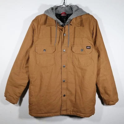 Chaqueta con Capucha Dickies Para Hombre Talla S Marrón Ropa de Trabajo Tareas de Trabajo Lona Aislada Foto 1 de 4