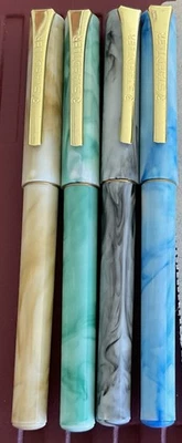 Staedtler marbleized finish fountain 4 pens B, F, M, & XF nibs - Image 1 of 3