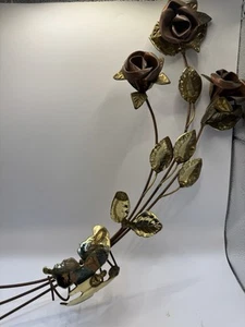 Metal Multicolor Folded Flower Wall Sconce Vintage 1970’s Candle Holder - Picture 1 of 6