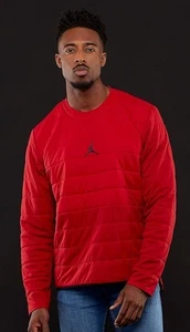 Nike Jordan Aerolayer 23 Tech Quilted Training Crew Top Red Men's Size Large - Picture 1 of 11