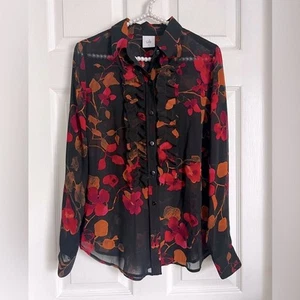 Cabi Catherine Blouse Size XS Button Down Floral Multi 3505 - Picture 1 of 7