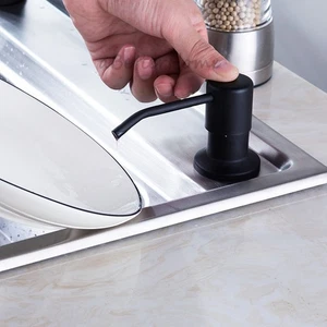 Matte Black Kitchen Sink Liquid Soap Dispenser ABS Bottle 250ml Stainless Steel - Picture 1 of 4