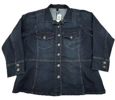 Chaqueta Democracy Azul Índigo Denim Mujer 3X Bolsillos Nueva con Etiquetas Foto 1 de 4