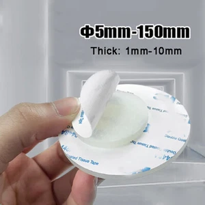 White Silicone Solid Discs Self Adhesive Round Pad Seal Gaskets - Various sizes - Picture 1 of 9
