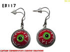 steampunk earrings red eyeball bloodshot hypoallergenic stainless steel #ER117