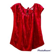 LC Lauren Conrad Crushed Red Velvet Flowy Tie In Back Top XL