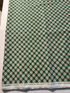 Moda Fabrics #24125 CANDY CANE LANE Prairie Grass Patterns Evergreen Plaid 2 Yds - Picture 1 of 3