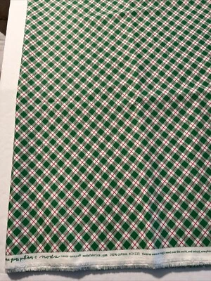 Moda Fabrics #24125 CANDY CANE LANE Prairie Grass Patterns Evergreen Plaid 2 Yds - Image 1 of 3