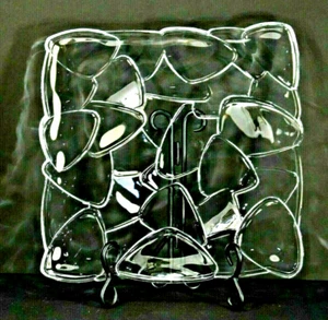 Riedel NACHTMANN Germany Crystal PETALS PLATE / PLATTER 11" SQUARE, MINT! - Picture 1 of 4
