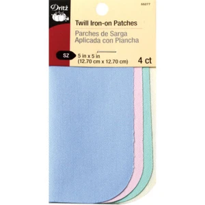 Dritz 55277 Iron-On Twill Patches 5"X5" 4/Pkg-Pastels - Picture 1 of 1