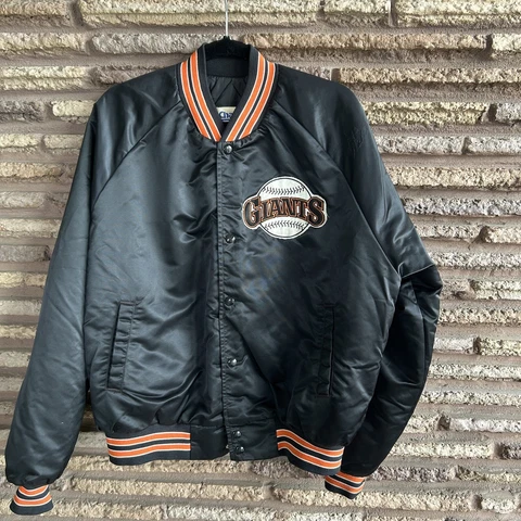 Chalk Line 80s MLB  San Francisco Giants Satin Spellout Jacket Rare Inner Logo Cover