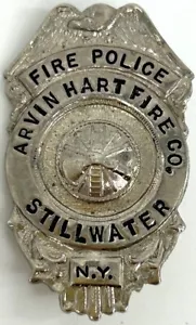 Vintage Retired 1960's Stillwater, NY Arvin Hart Fire Department Badge 1.5"x 1" - Picture 1 of 3