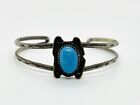 Old Pawn Natural Hard Sleeping Beauty Turquoise Cabochon Cuff