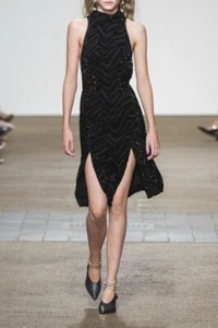 Topshop by Unique Womens Couture Runway Lorne embelleció Silk-georgette 8 - Imagen 1 de 6