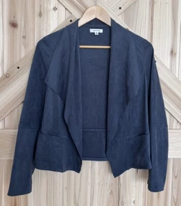 Maxstudio Suede Draped Cardigan Livid (blueish-gray) - Sz XS - New w/o Tags - Picture 1 of 6