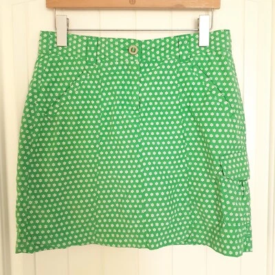 Lands' End Women's Mini Floral Cotton Nylon Performance Skort Green Size 6 - Image 1 of 4
