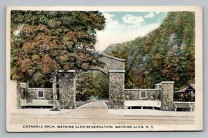 Postcard New York Watkins Glen Reservation Entrance Arch Unposted c1915-1930 NY - Picture 1 of 2